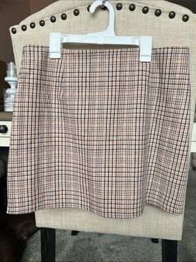 Pink Lily - Because I Found You Light Pink Plaid Skirt